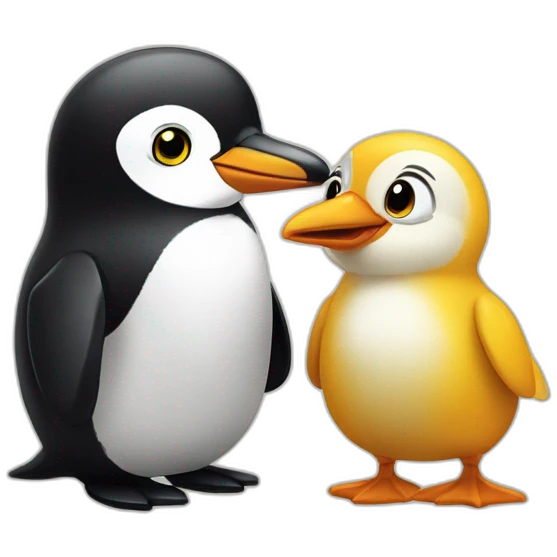 pinguim e joaninha apaixonados emoji