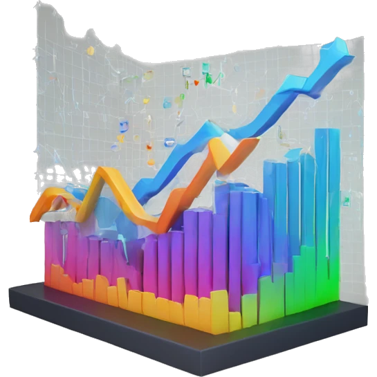 Futuristic charts in 3D emoji