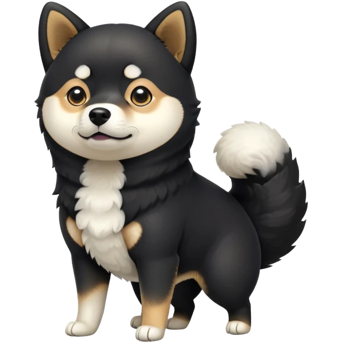 cute black Shiba Inu dog standing full body view emoji