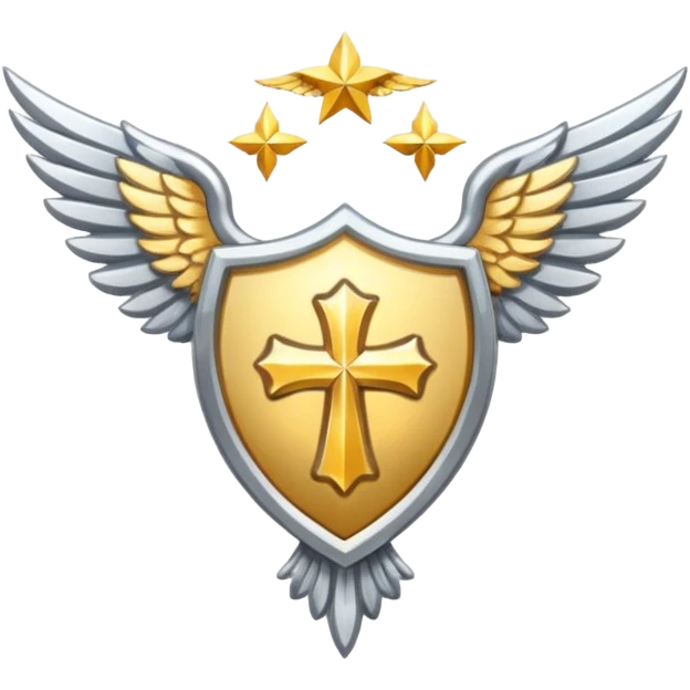 holy emblem with silver wings  emoji