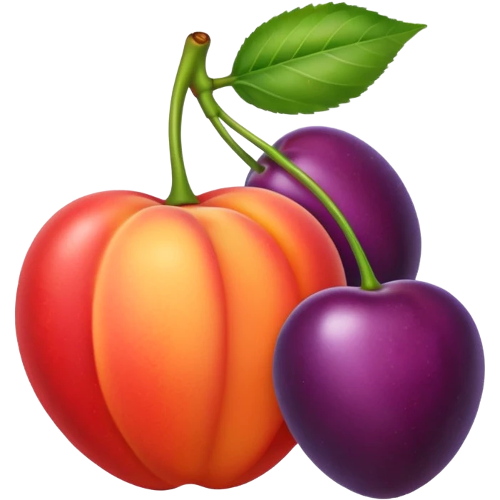 Cherries, peach and eggplant emoji emoji