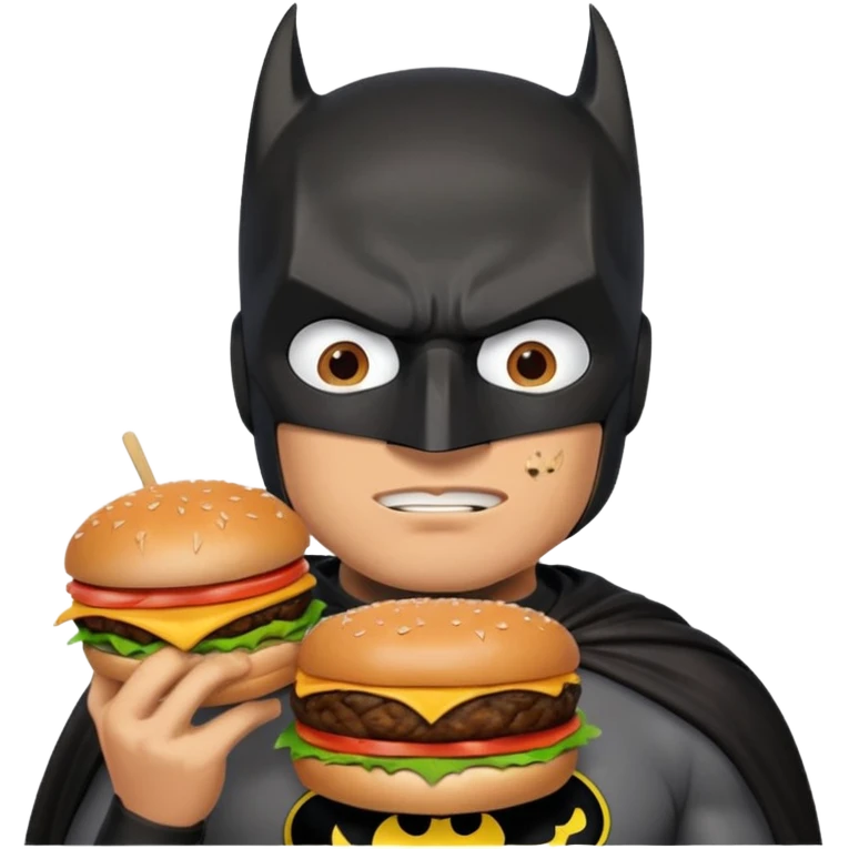 Batman eating a burger emoji