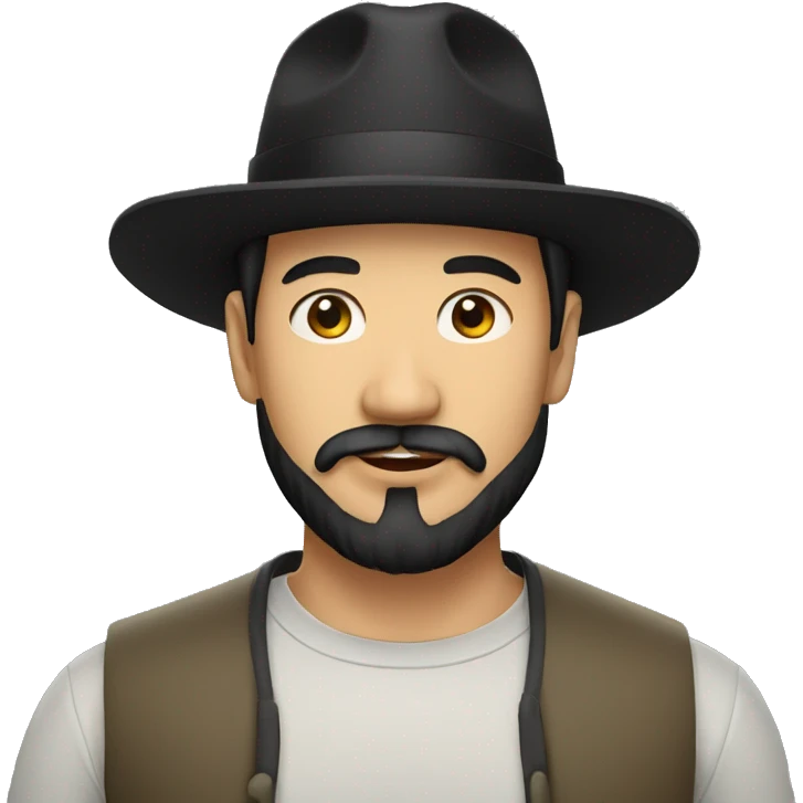 asian man with black russian hat and black beard emoji