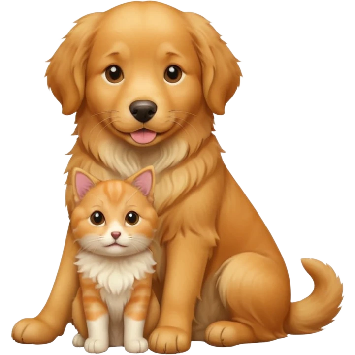 Little cat in the big dog  emoji