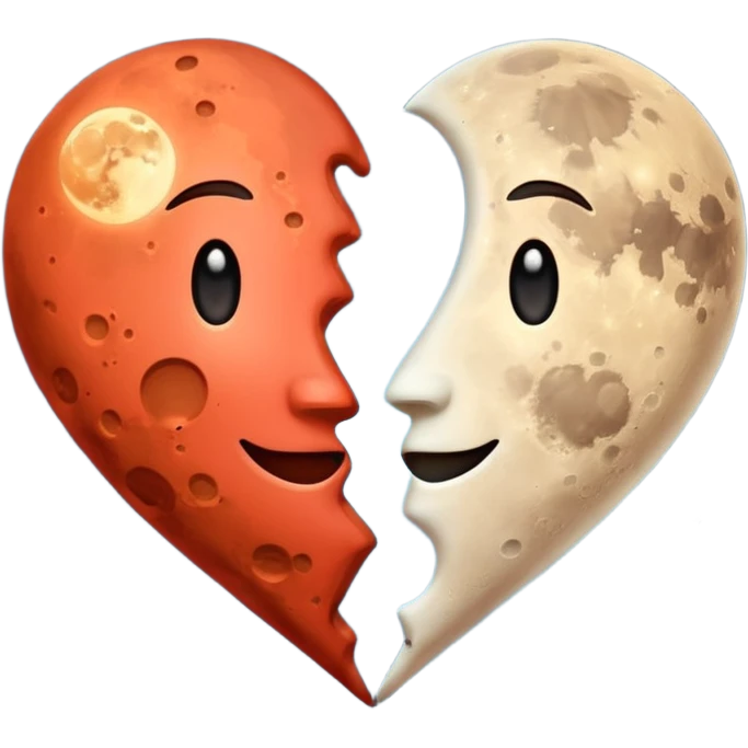 moon and mars heart emoji