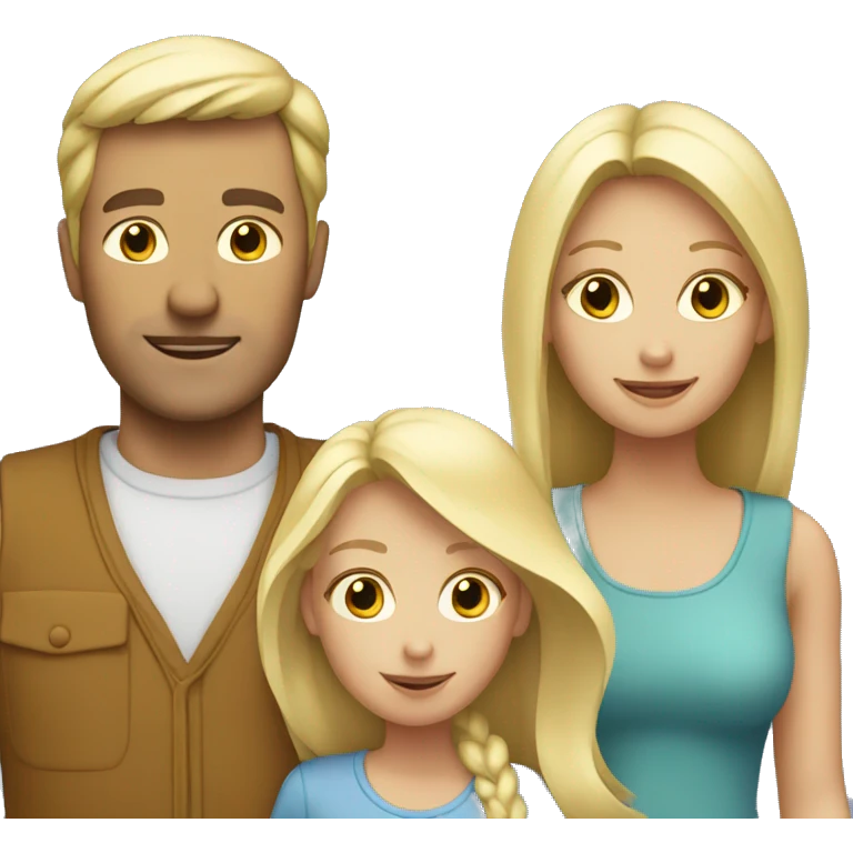 Create Family. Mother (blond), father, two blond Girls  emoji