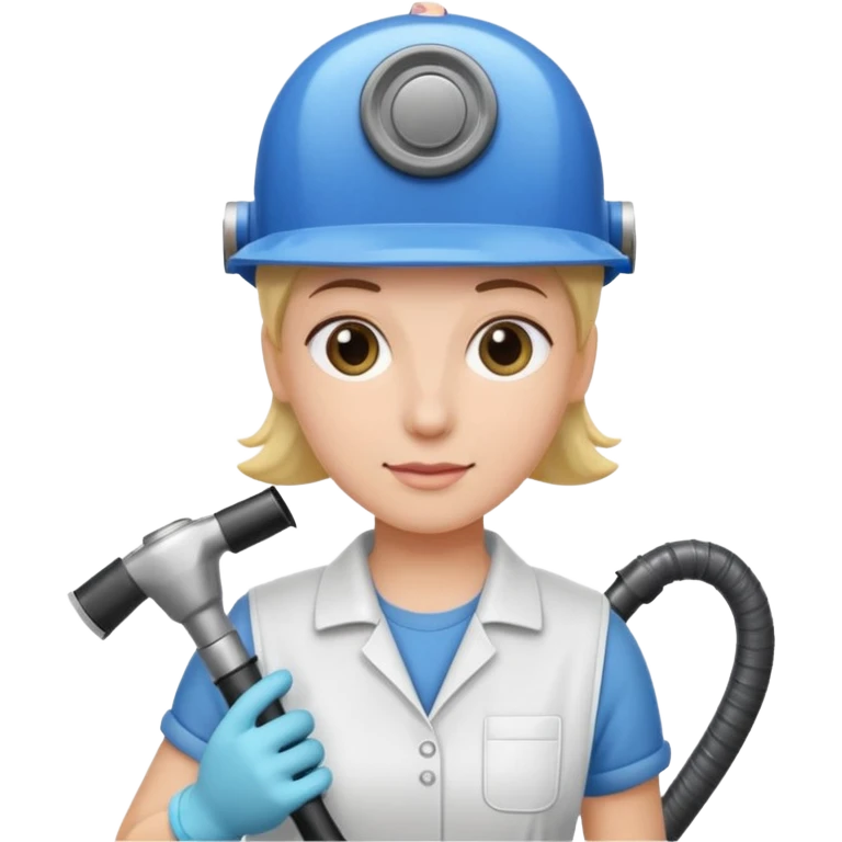 técnico de limpieza sujetando una aspiradora emoji
