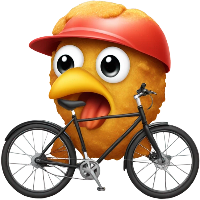 A sweaty nugget with a bikehelmet. You have to be able to see the nugget is giving everything during the  emoji