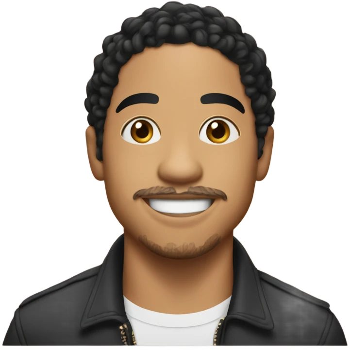 Anthony Ramos with facial hair smiling emoji