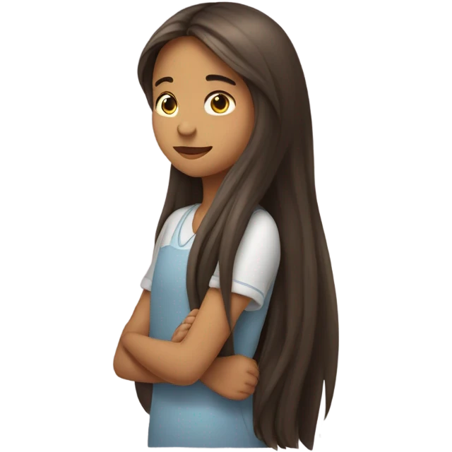 Shy girl tucking hair behind her ear emoji