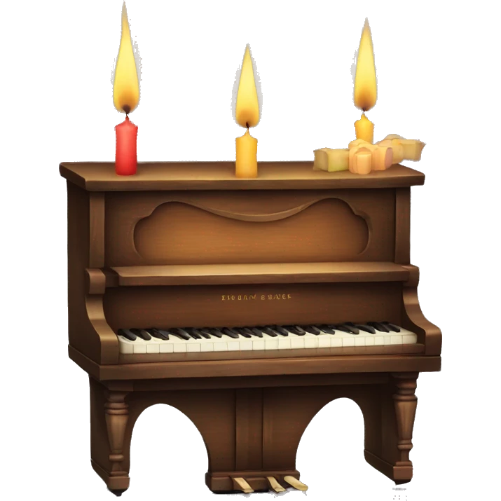 vintage piano with candles on top emoji