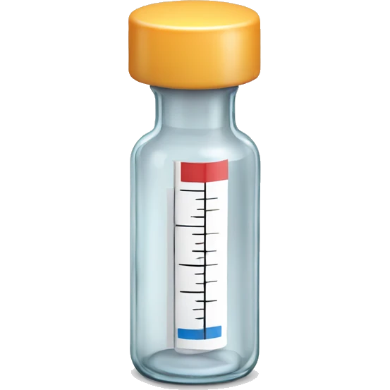 Clear glass insulin vial with a plain label emoji