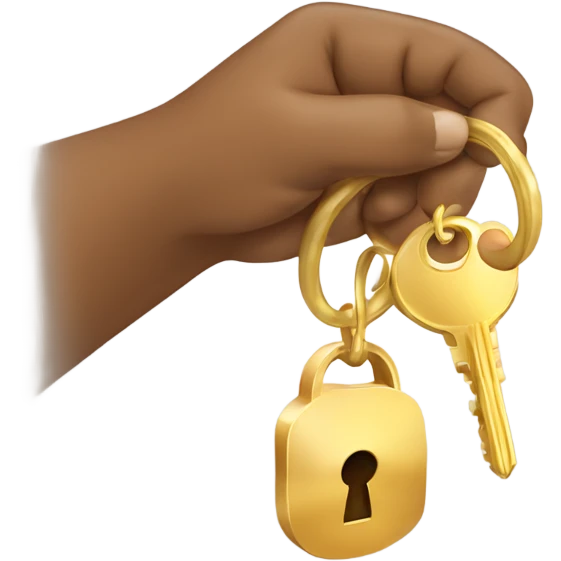 a light brown hand hovers giving some gold keys emoji