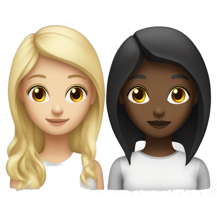blonde and black haired girls emoji