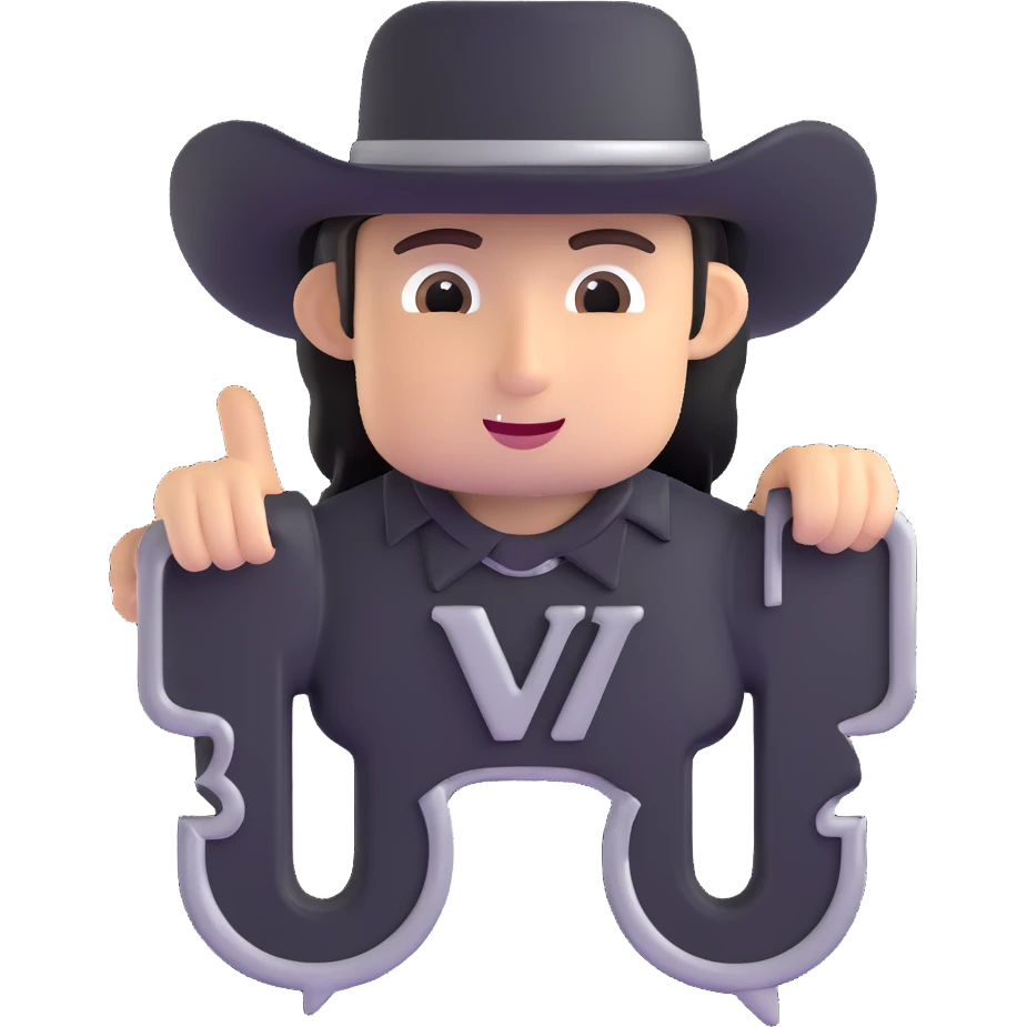 BLK letters in western cowboy font with silver outline emoji