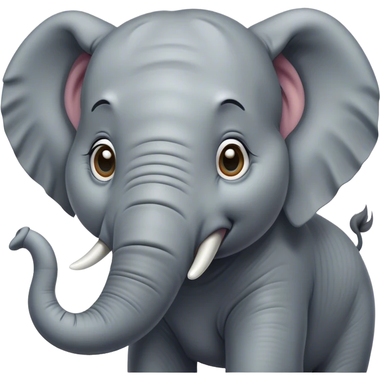 Cinematic Comical Elephant Portrait Emoji, Head tilted dramatically with an exaggeratedly amused expression, featuring a striking gray hide with whimsical wrinkles and wide, expressive eyes full of playful disbelief, Simplified yet hilariously expressive features, highly detailed, glowing with a slightly sassy glow, high shine, dramatic yet playful, stylized with an air of cheeky mischief, bright and endearing, soft glowing outline, capturing the essence of a spirited and over-the-top elephant, so meme-worthy it feels like it could trumpet its way into internet fame instantly! emoji