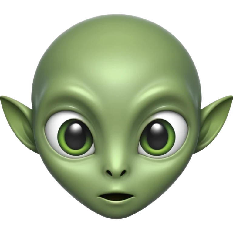 green alien head glossy emoji