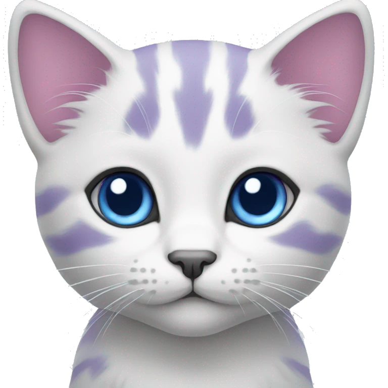 Purple kitten blue eyes emoji