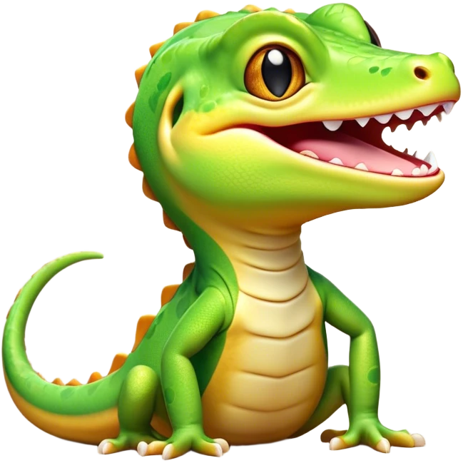 Cinematic Cute Yawning Gecko Portrait Emoji, Head tilted slightly with a dramatic, wide-open yawn, showcasing a compact, smooth-scaled body with slightly drooping eyelids and a relaxed, open-mouthed expression, Simplified yet irresistibly adorable features, highly detailed, glowing with a soft, cozy ambient glow, high shine, relaxed yet expressive, stylized with a hint of whimsical charm, soft glowing outline, capturing the essence of a drowsy yet affectionate gecko that appears ready to stretch out for a nap! emoji