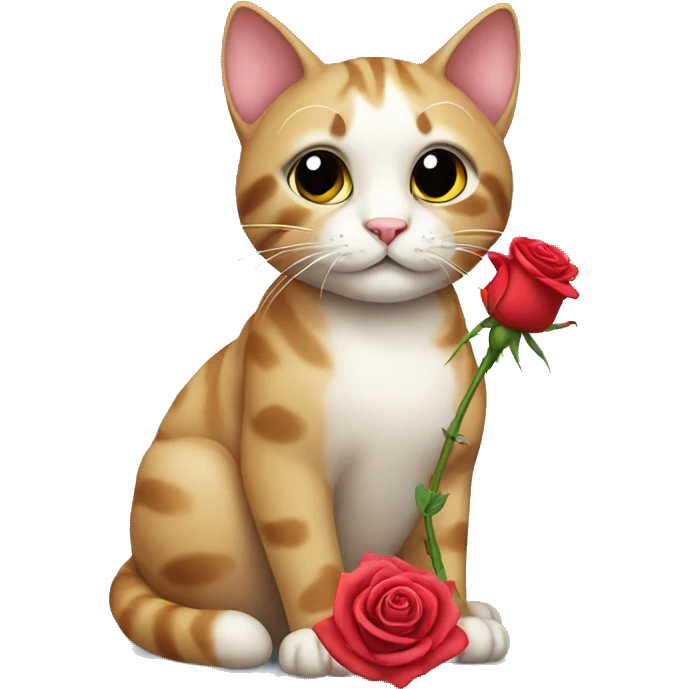 Cat with rose emoji