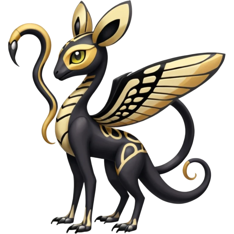  Egyptian Smooth Soft Glossy Tribal Exotic Colorful Tropical Meloetta-Venom-Heliolisk-Helioptile-Monster-Animal-Pokémon-Fakémon-fusion, full body, tribal markings  emoji