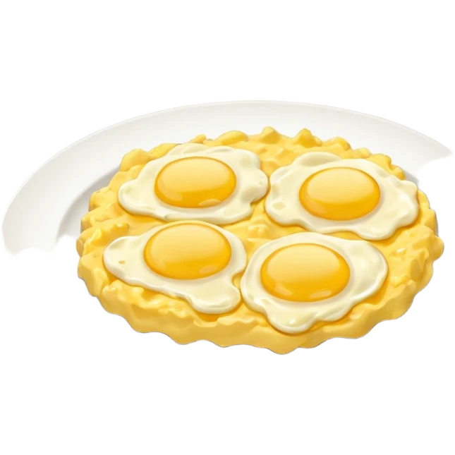 plate of scrambled eggs, simple, clear, vibrant yellow emoji