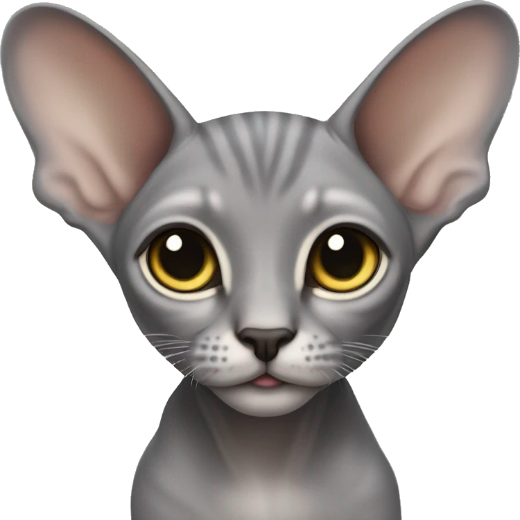 Grey sphinx kitten emoji