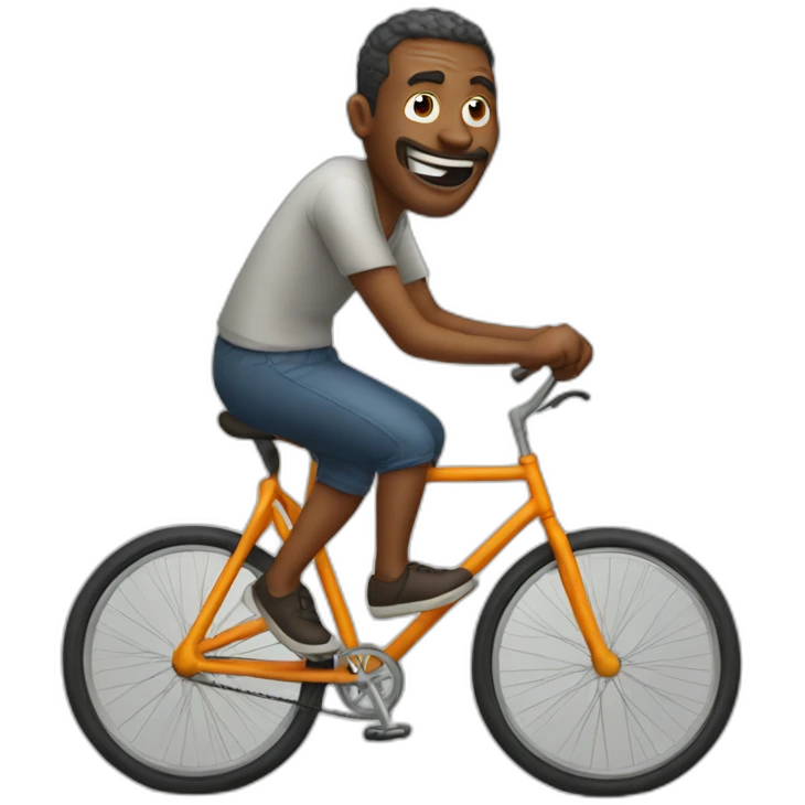 crazy man on bicycle emoji