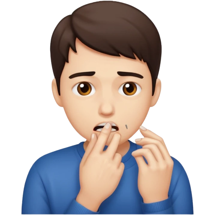 Una persona mordiedose la uña emoji