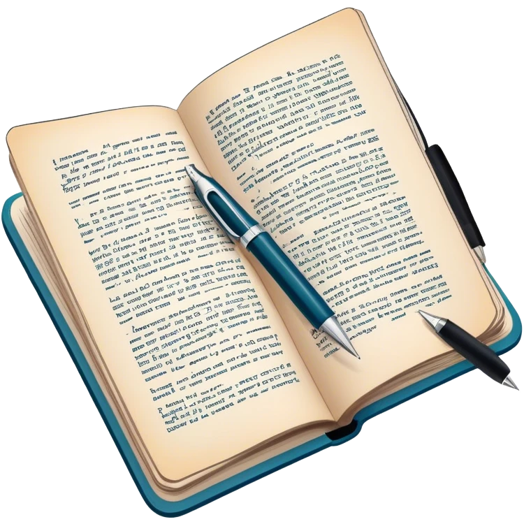 Create a detailed emoji representing the process of writing texts for comic books. The design should feature a large, open comic book with vintage comic strips visible on its pages. A pen should be shown writing text on one of the comic panels, but without a hand. The pencil should appear as though it is actively creating the dialogue or narration. Use a classic color palette with muted tones for the comic book and brighter accents on the pencil to draw attention to the writing process. Do not include any emojis or smiley faces. Make the background transparent. emoji