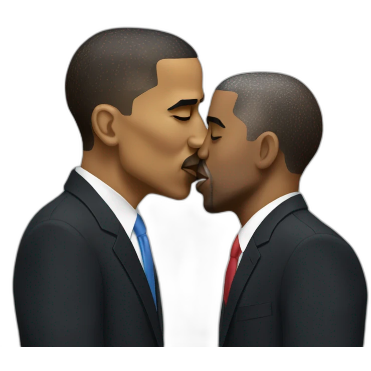 Obama kissing Kanye west emoji