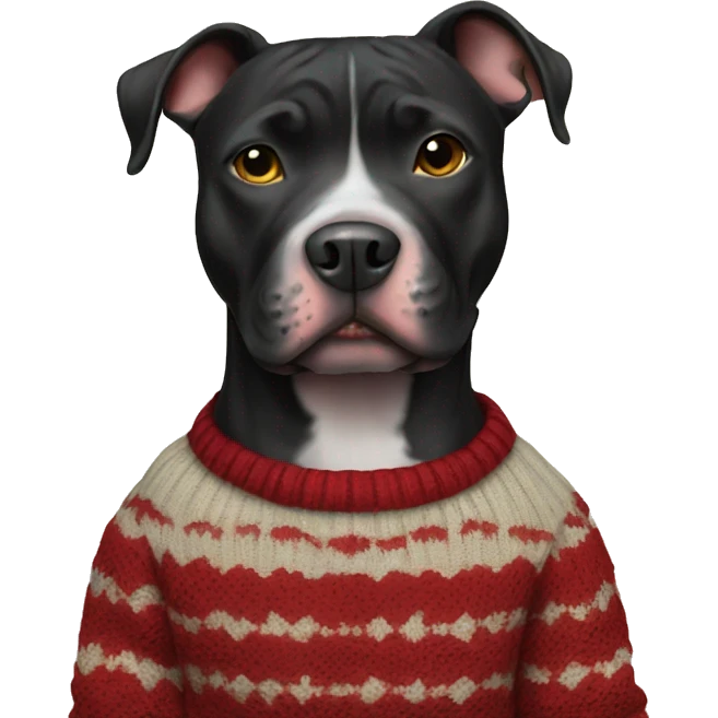black pitbull with sweater emoji