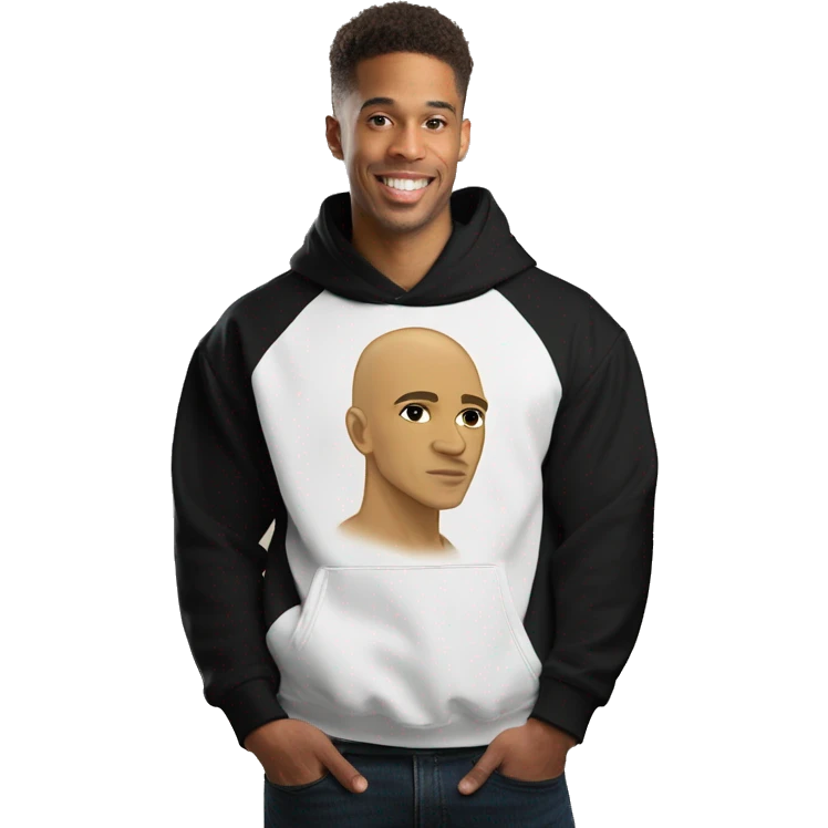 A light skin bald alpha phi alpha man with sphinx on hoodie emoji