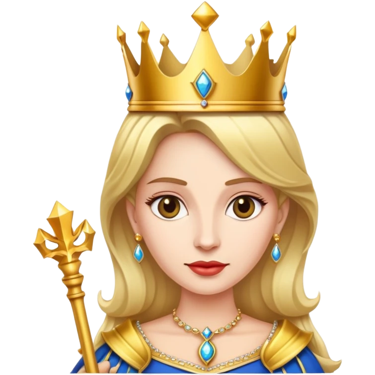 royal queen with crown and scepter emoji