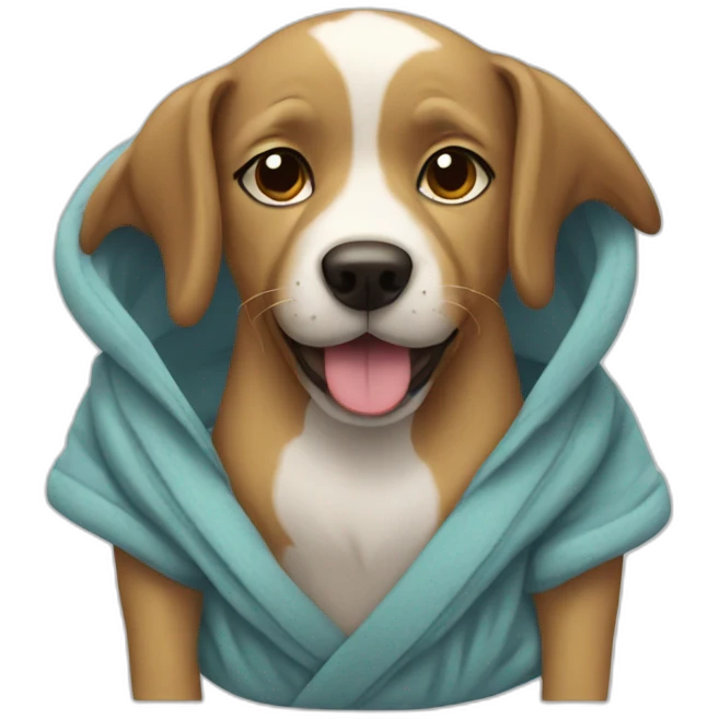 Dog in a bath robe emoji