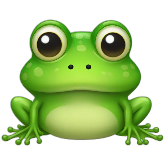 Frog with a fuzzy mustache emoji