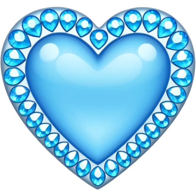 baby blue rhinestone heart emoji