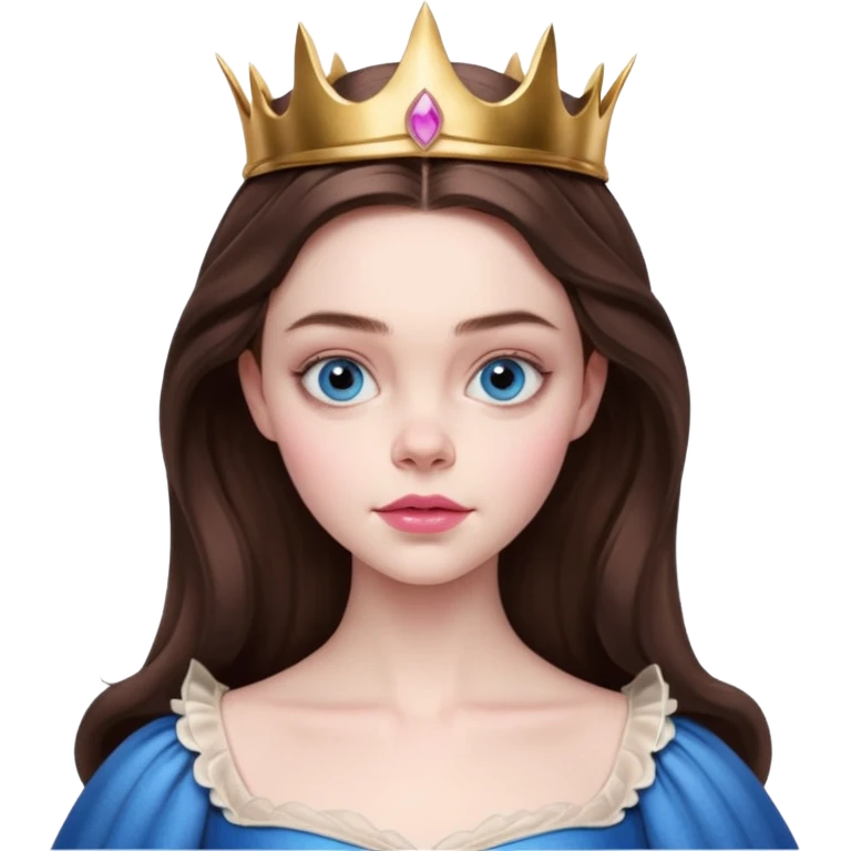 Elle fanning as princess Aurora in Maleficent but with chocolate brown hair and blue eyes, slightly bigger pink lips. and looking 25 years old emoji