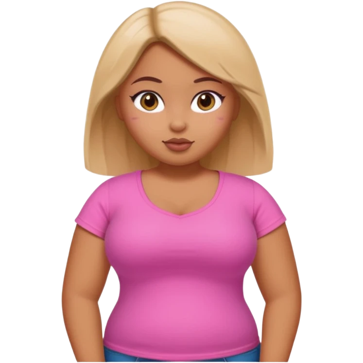 a pretty bratz tan girl who is fat emoji