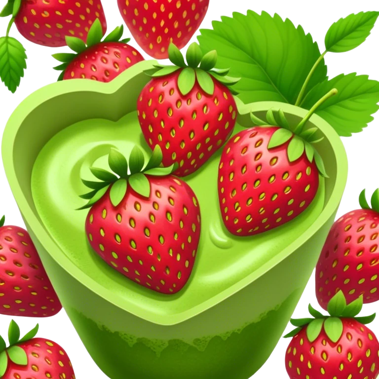 strawberry matcha emoji