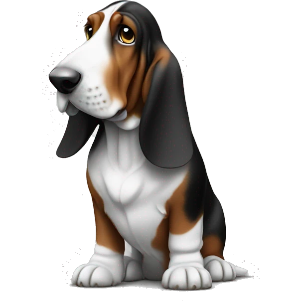 a basset hound black and white emoji
