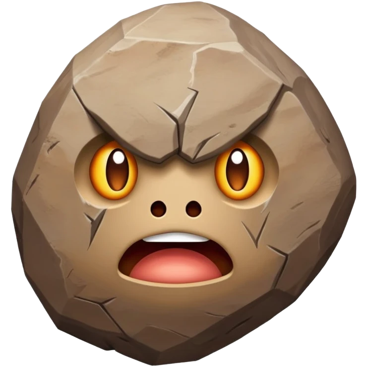 Please generate two unique emoji smiley faces of the Pokémon Regirock. Each emoji should be optimized for messengers, color scheme should match the real character. emoji