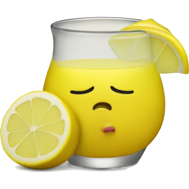 Lemon drinking lemonade emoji