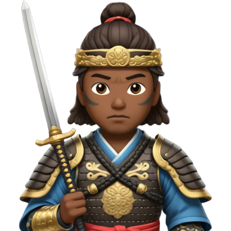 guerrero samurai con su espada en la mano emoji