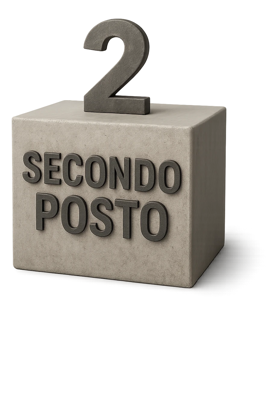 PODIO CON LA SCRITTA "SECONDO POSTO", iperrealistico 4k emoji