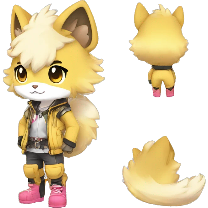  High quality Cute Cool Kawaii edgy Pretty Chibi Fur-Sona Shiny Colorful Sparkly Fakemon Full Body emoji