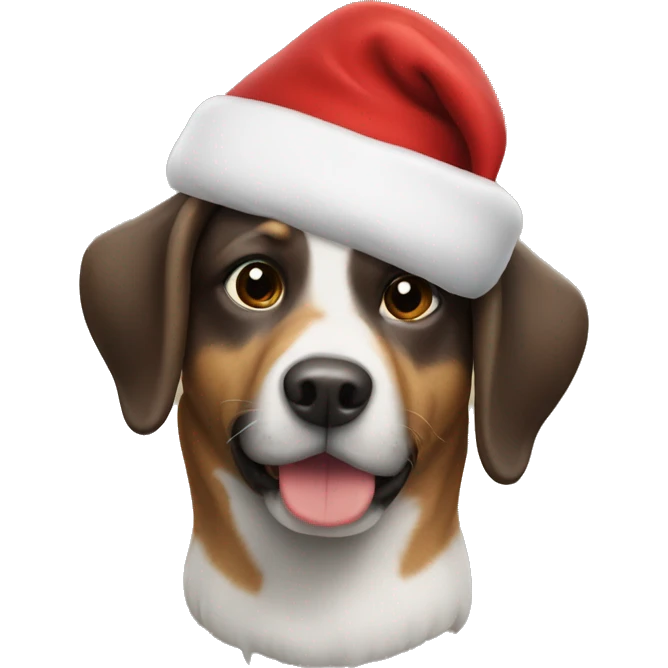 dog with santa’a hat emoji