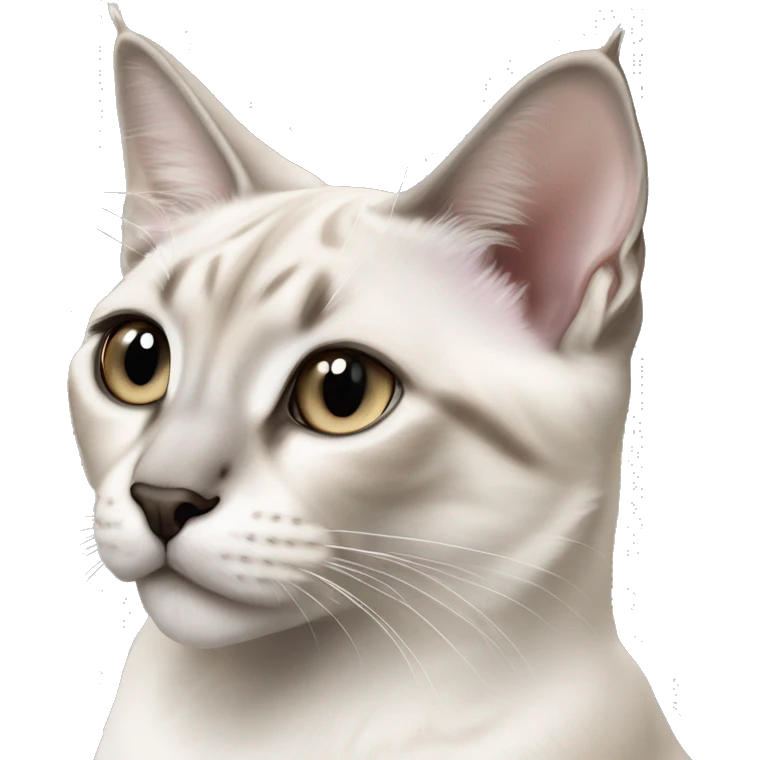 White lynx point Siamese cat with grey ears emoji