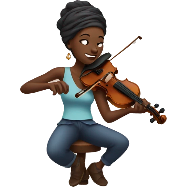 African Woman playing violin emoji