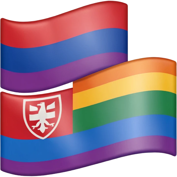 A slovak flag combined with a gay flag emoji